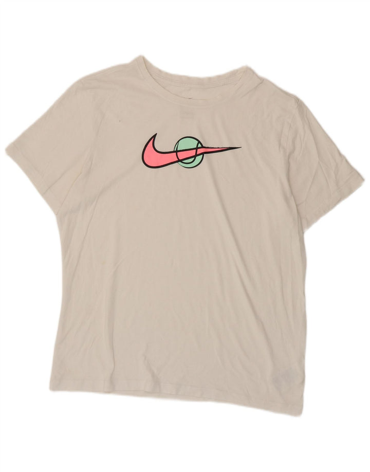 T-shirt grafica da uomo Nike Top grande in cotone bianco