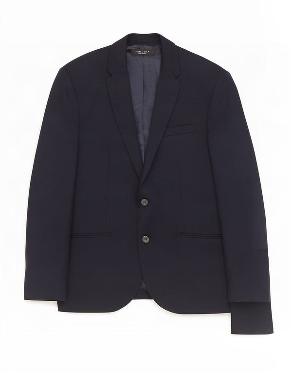 Giacca blazer da uomo a 2 bottoni Zara UK 38 poliestere blu navy medio