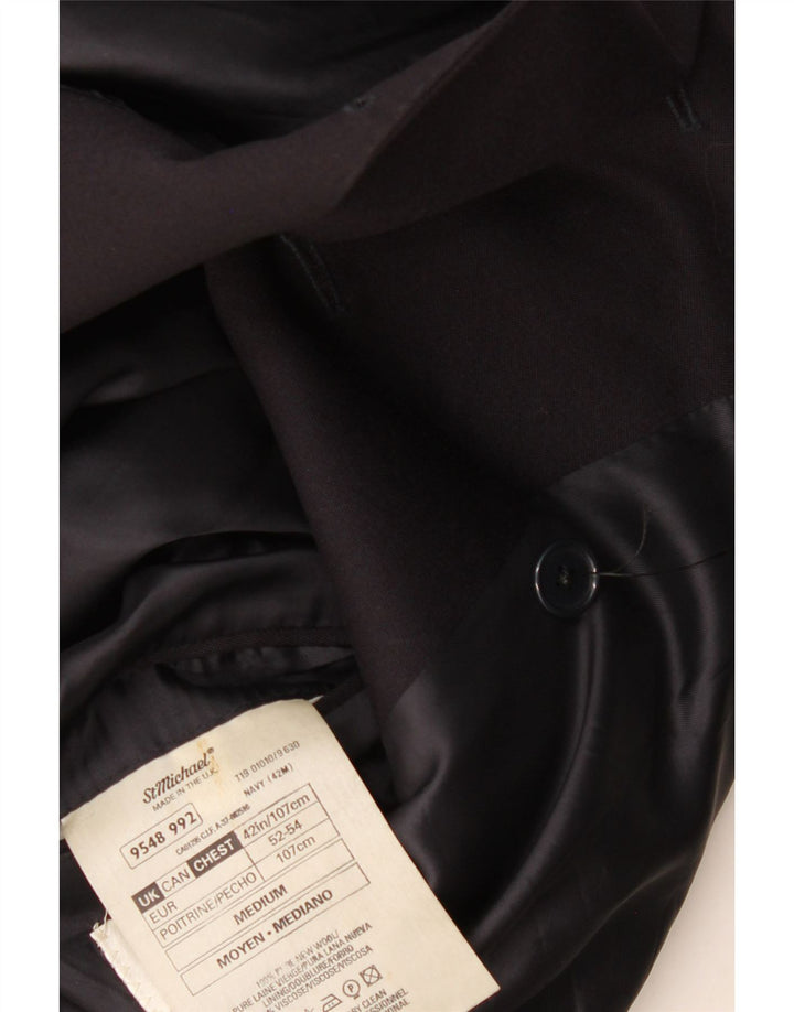 Giacca blazer doppiopetto da uomo Marks & Spencer UK 42 grande blu navy