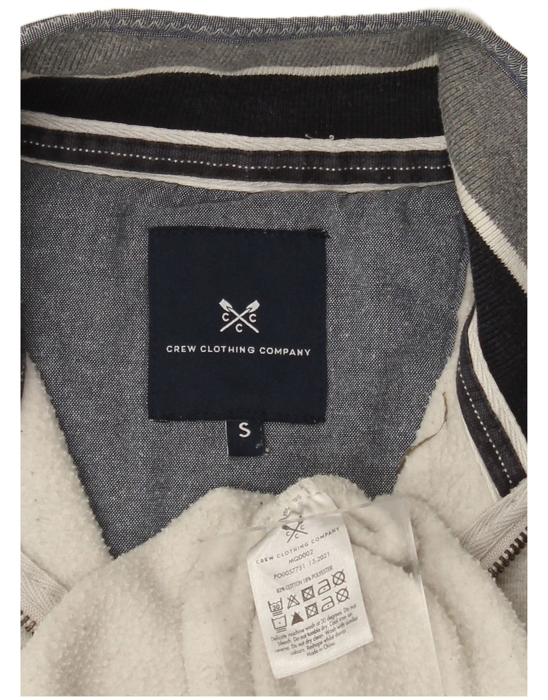 J. CREW Mens Zip Neck Sweatshirt Jumper Small Grey Cotton