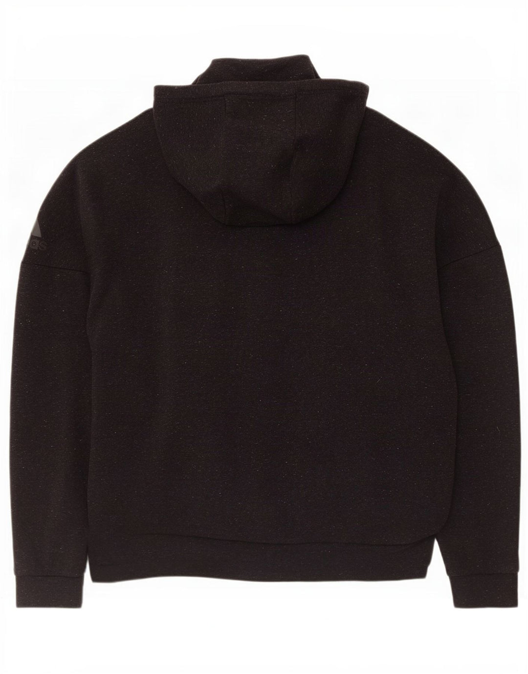 Maglione con cappuccio e zip Adidas da uomo grigio medio chiazzato