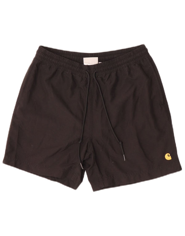 Pantaloncini da bagno da uomo Carhartt piccoli in poliestere nero