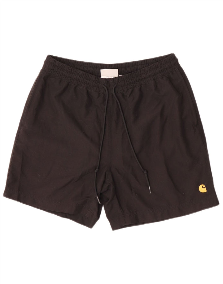 Pantaloncini da bagno da uomo Carhartt piccoli in poliestere nero