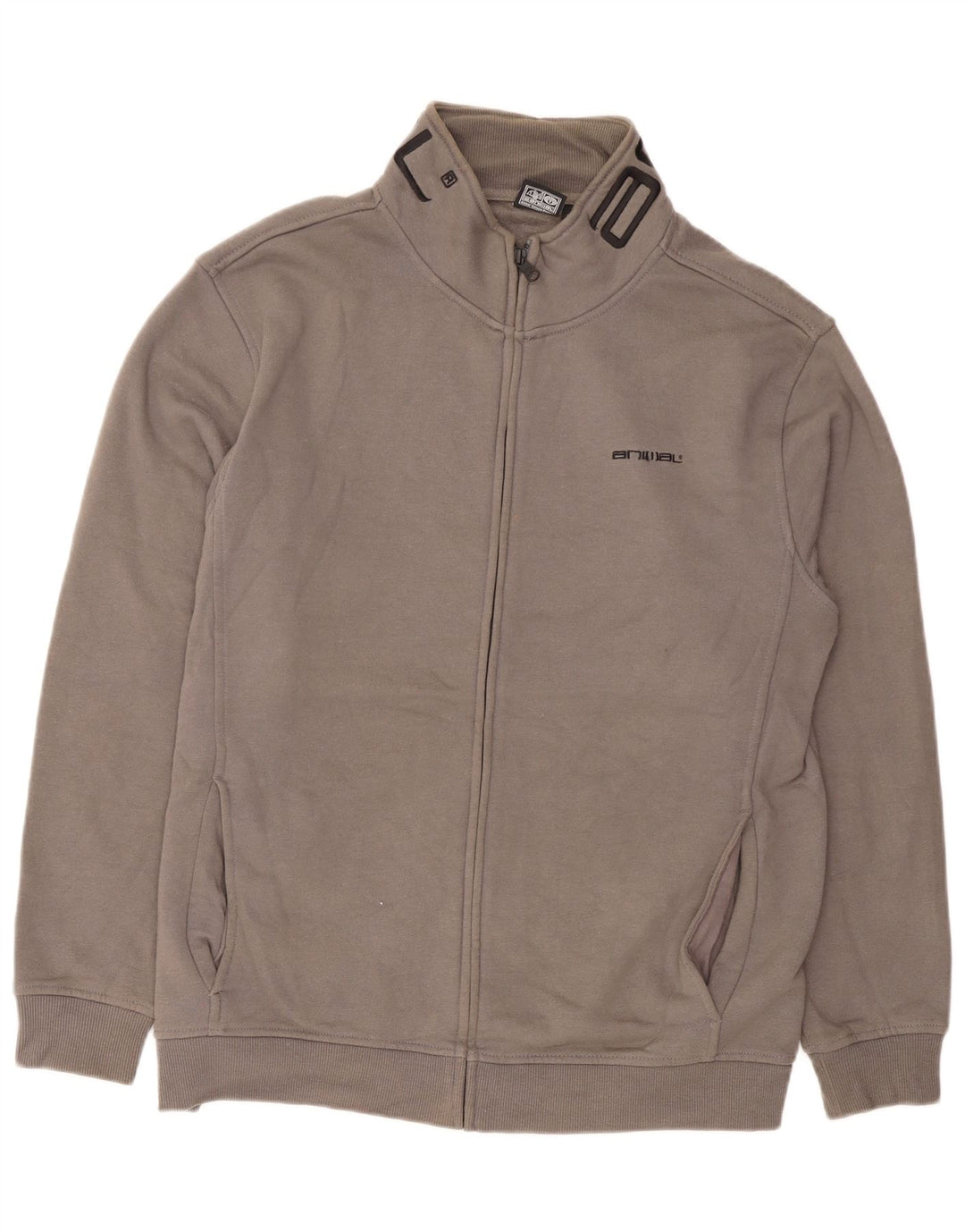 Giacca sportiva da uomo con grafica Animal, giacca grande in cotone grigio