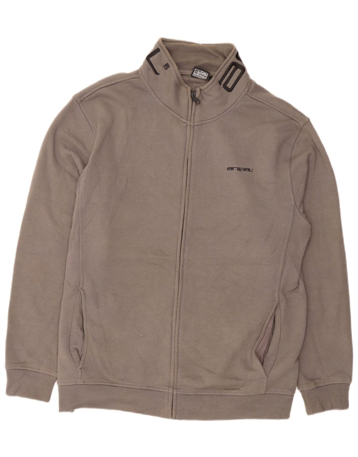 Giacca sportiva da uomo con grafica Animal, giacca grande in cotone grigio