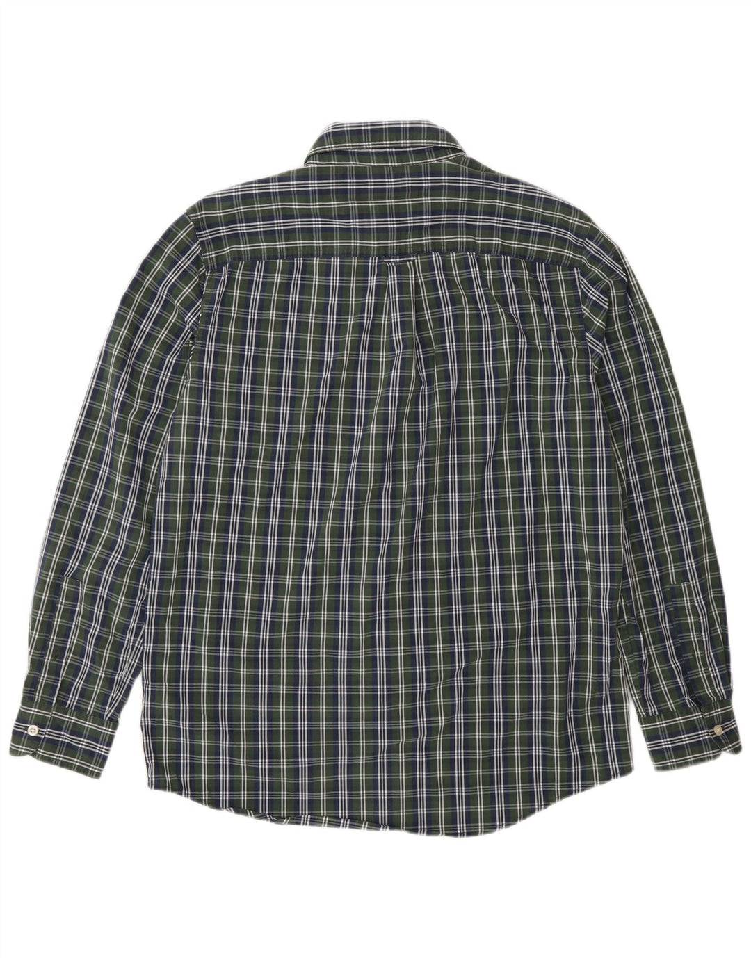 Chaps Camicia da uomo Easy Care in cotone a quadri verde medio