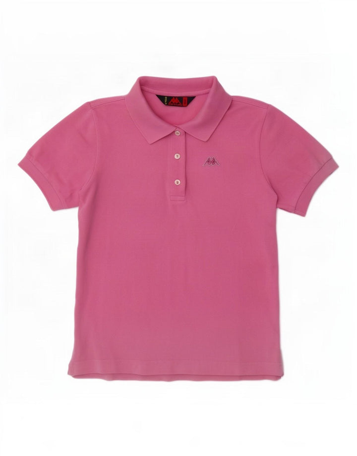 Polo Kappa da donna UK 10 piccola in cotone rosa
