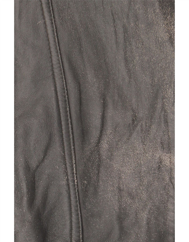 Giacca in pelle vintage da uomo IT 56 3XL Nera