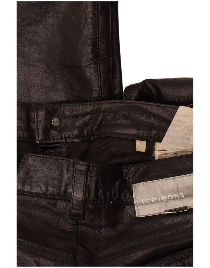 Pantaloni in pelle bootcut da donna Iceberg W27 L29 Pelle nera