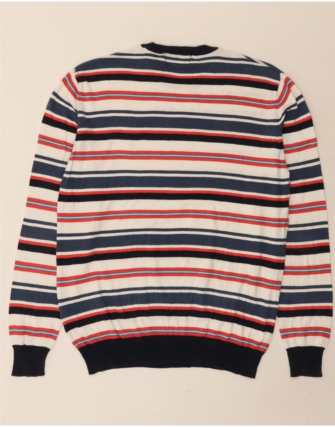 Marlboro Classics Maglione girocollo da uomo a righe grandi multicolori