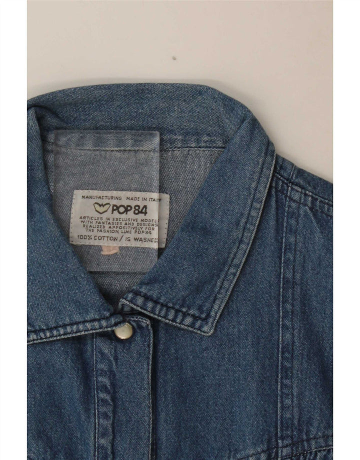 POP 84 Camicia di jeans oversize da donna UK 14 Cotone blu medio