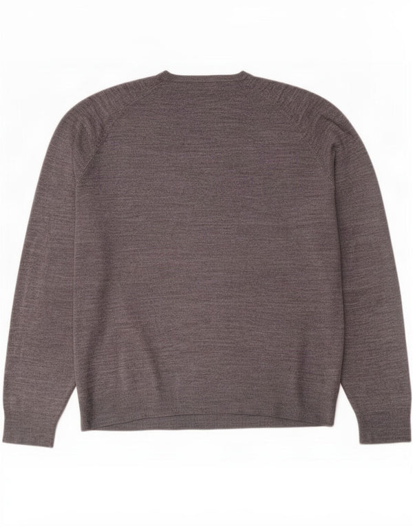 Maglione da uomo con scollo a V blu Harbour Marks & Spencer in acrilico grigio medio