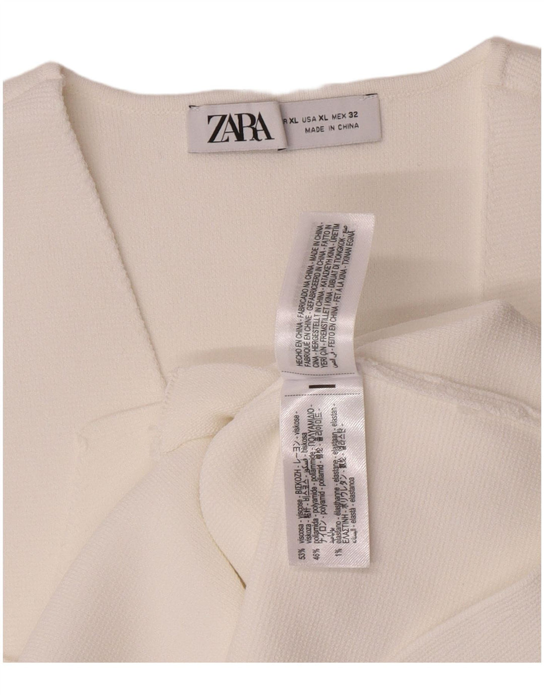 Gilet Zara da donna UK 18 XL viscosa bianca