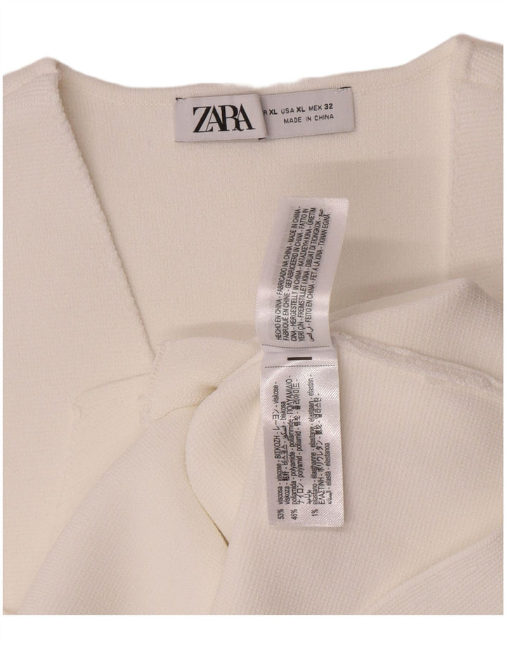 Gilet Zara da donna UK 18 XL viscosa bianca