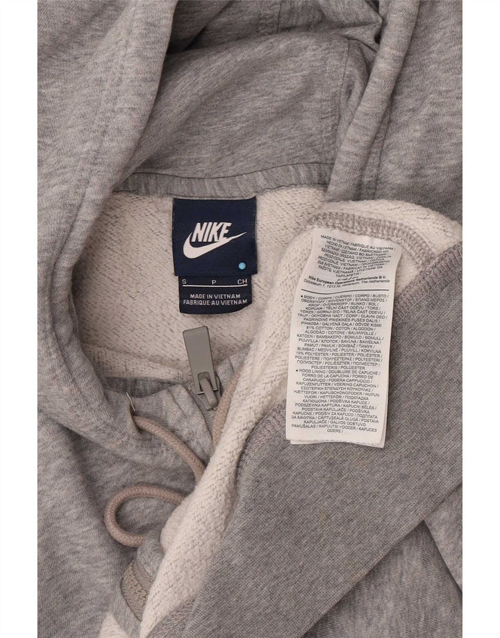 Felpa con cappuccio e zip Nike da uomo, piccola, in cotone grigio screziato