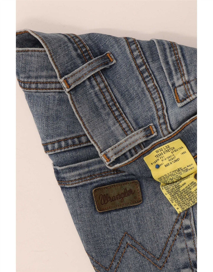 Pantaloncini Wrangler da uomo in denim elasticizzato Texas W32 grande cotone blu