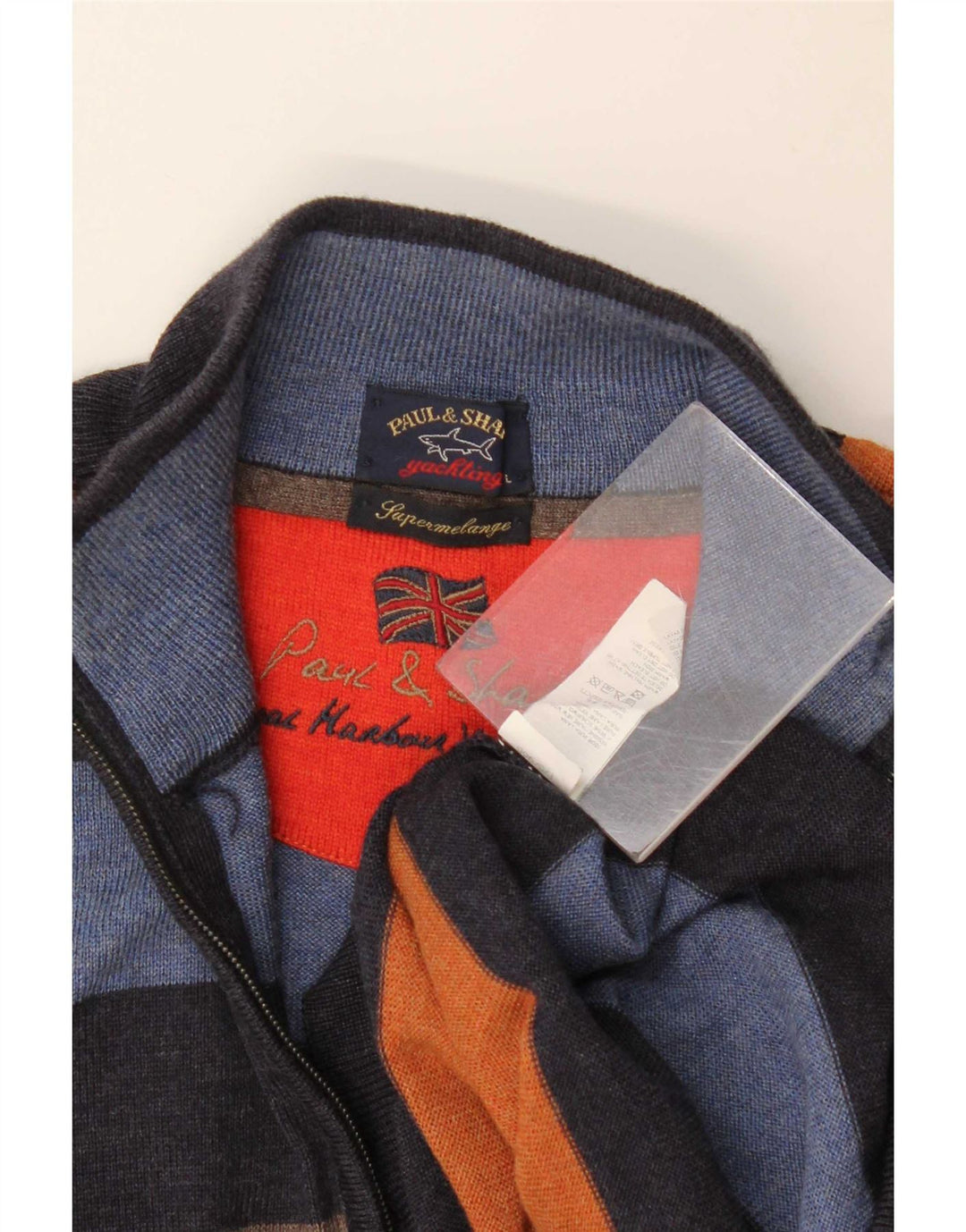 Paul & Shark Maglione da uomo con zip e collo da yachting grande multicolore