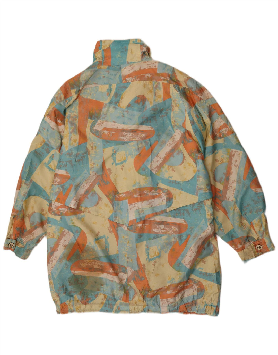 Cappotto vintage da donna con motivo astratto, giacca a vento EU 46 XL multicolore