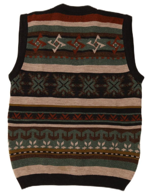 Maglione cardigan senza maniche da uomo West Port a righe multicolori medie