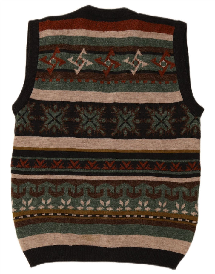 Maglione cardigan senza maniche da uomo West Port a righe multicolori medie