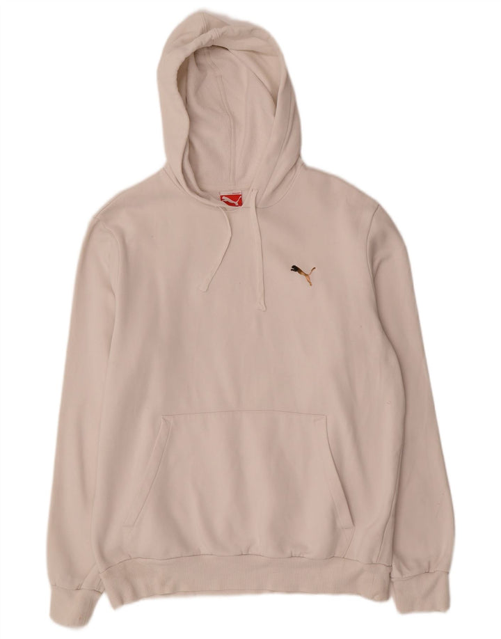 Felpa con cappuccio da uomo PUMA in cotone bianco medio