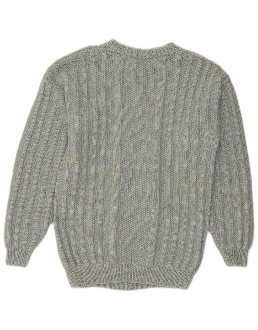 Maglione vintage da uomo girocollo grigio medio