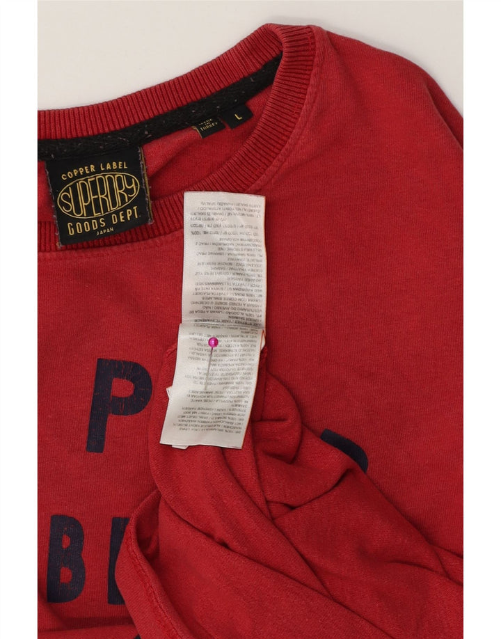 T-shirt grafica da uomo SUPERDRY Top grande in cotone rosso