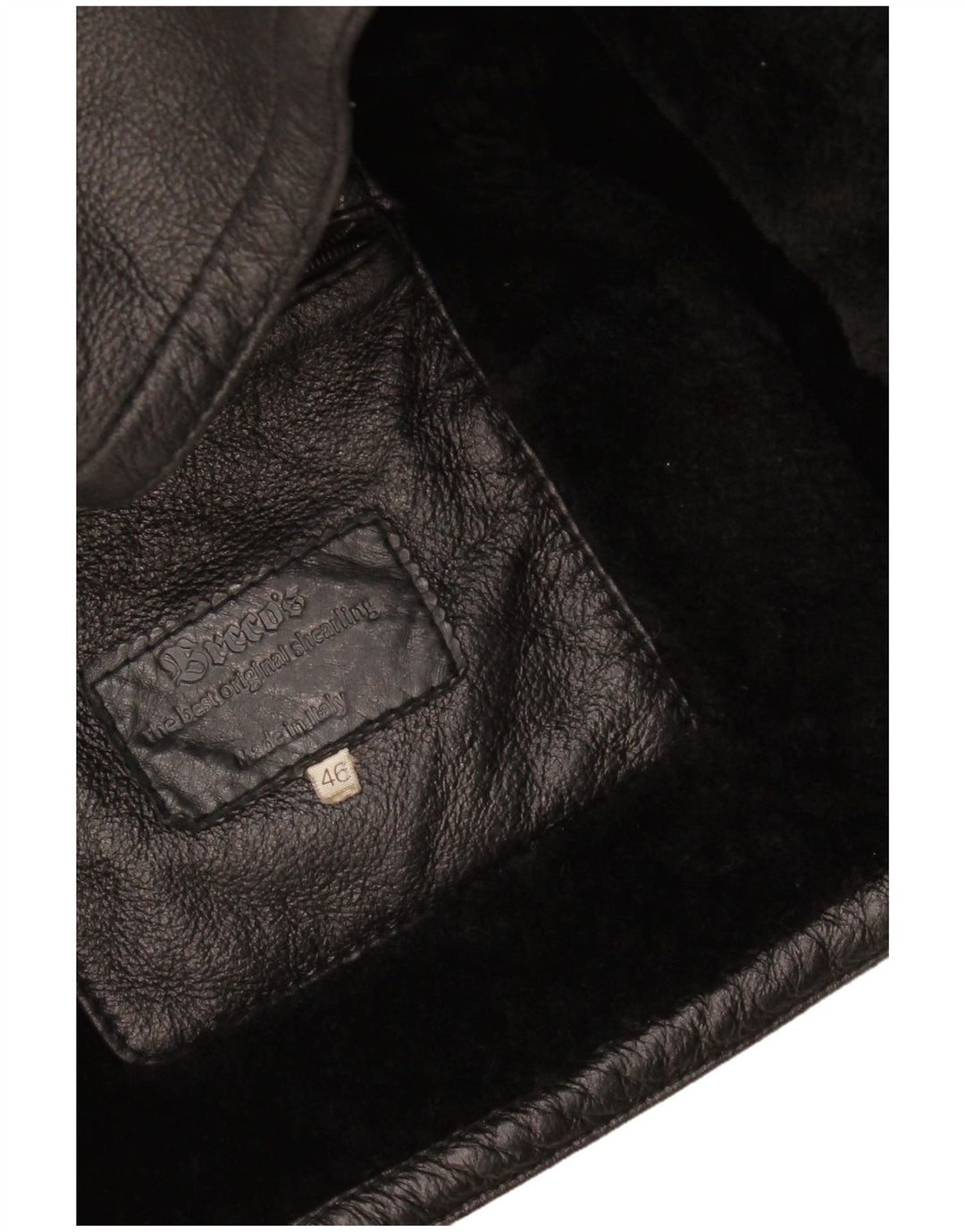 Giubbotto in shearling vintage da uomo IT 46 piccolo in shearling nero