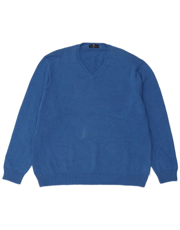 Maglione da uomo con scollo a V blu Harbour Marks & Spencer 2XL cotone blu