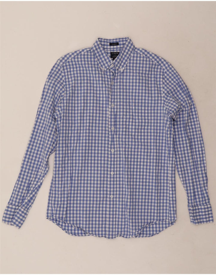 Camicia da uomo dal taglio classico J. Crew in cotone a quadretti blu medio