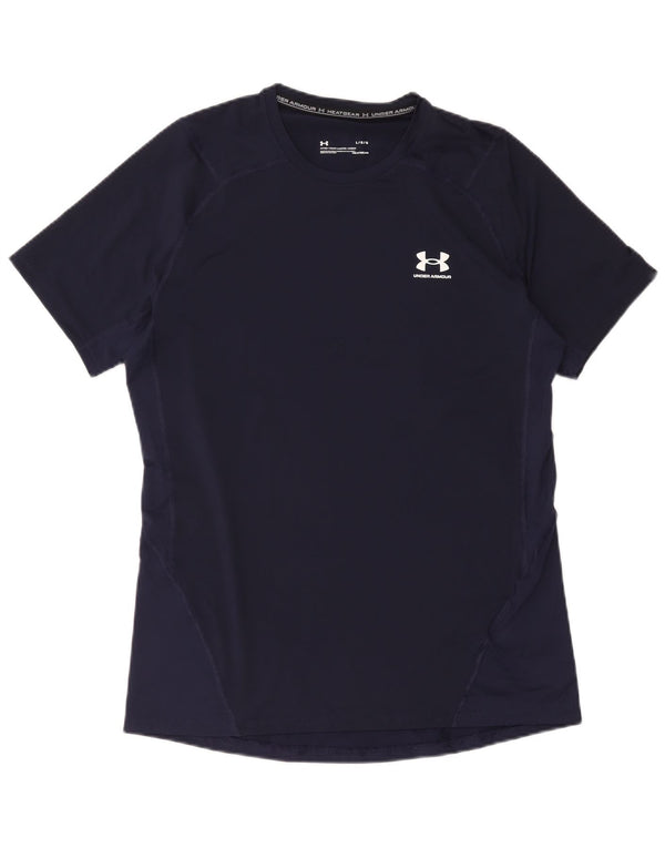 T-shirt Under Armour da uomo Heat Gear Top grande in poliestere blu navy