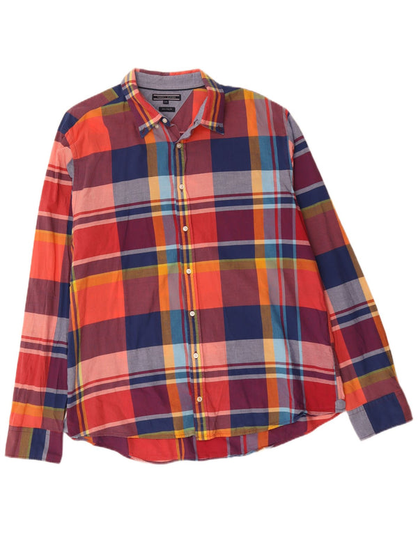 TOMMY HILFIGER Camicia da uomo New York Fit 2XL Cotone a quadri multicolore