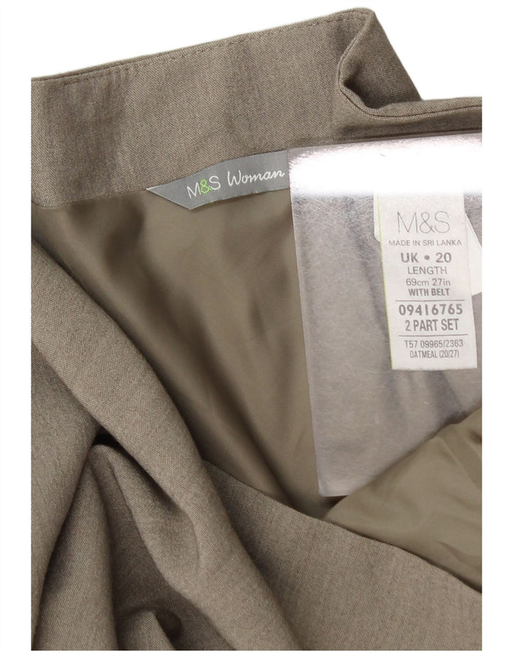 Gonna a tubino da donna Marks & Spencer UK 20 2XL W42 Poliestere beige