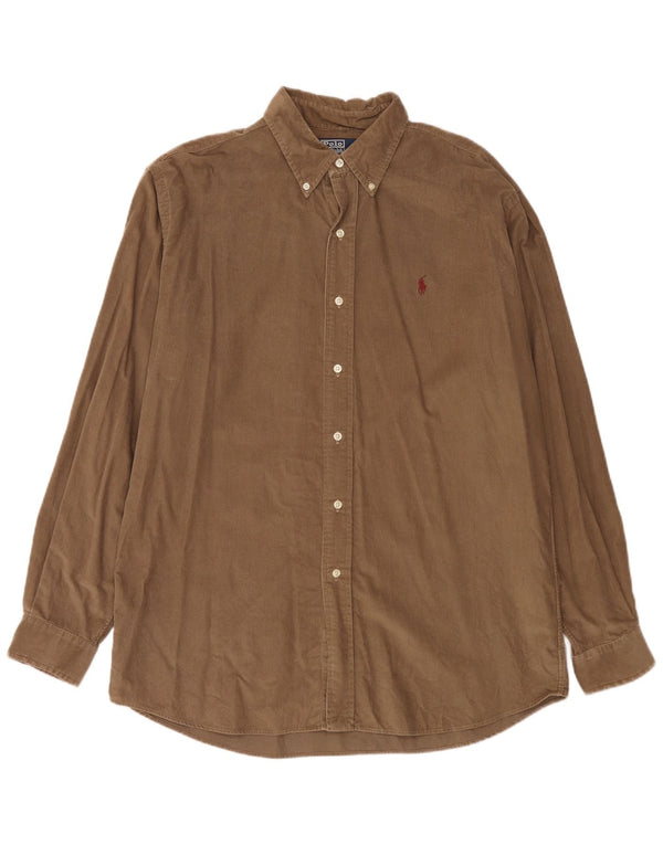 Polo Ralph Lauren Camicia da uomo Ellington in velluto a coste grande in cotone marrone