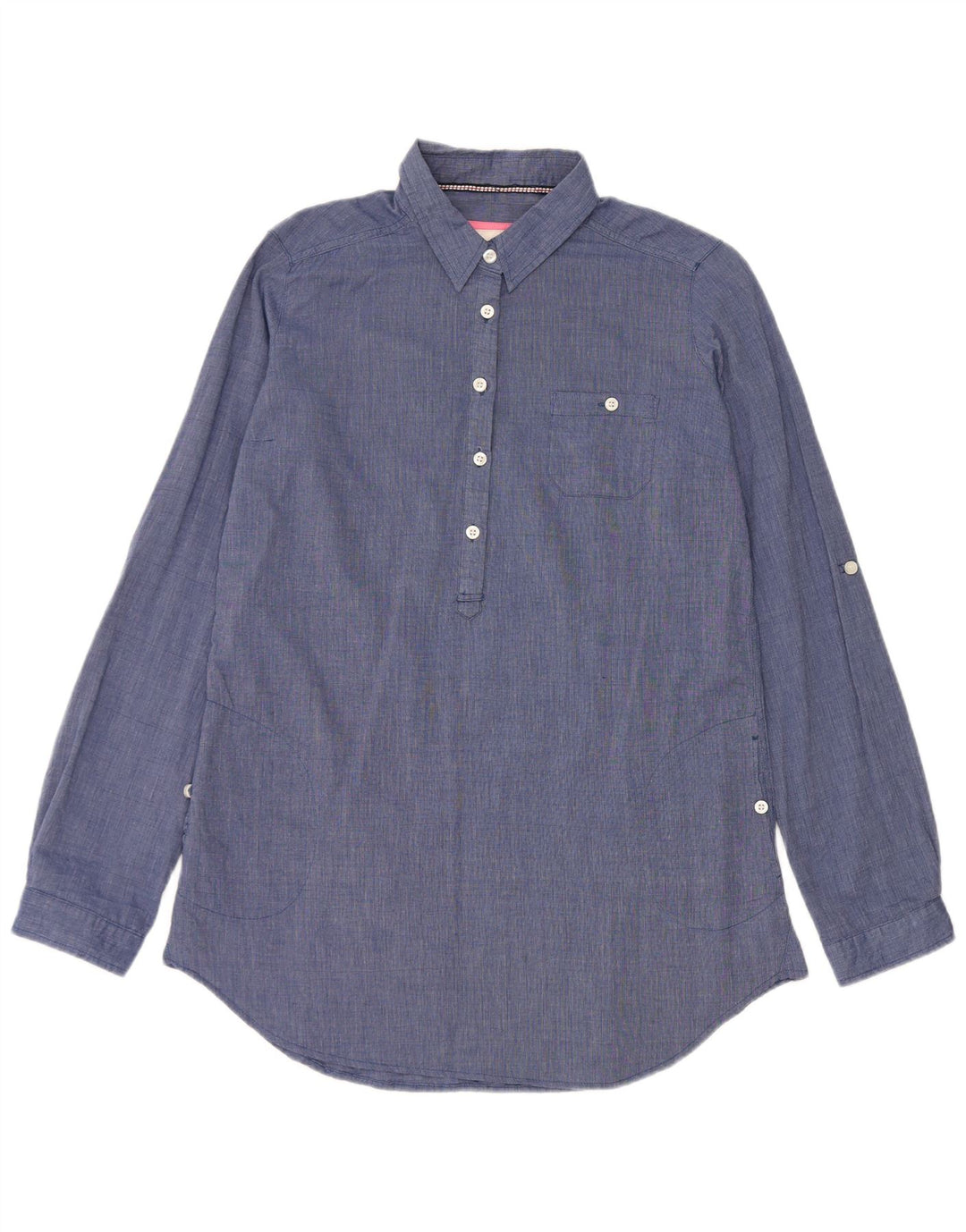 Camicia pullover lunga da donna Brugi UK 16 grande cotone blu