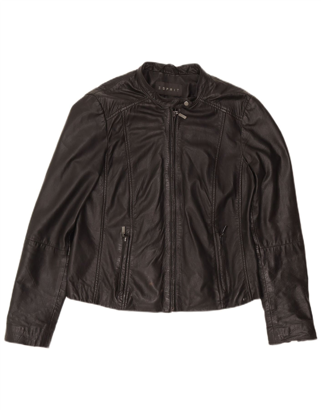 Giacca in pelle da donna Esprit UK 14 grande in pelle nera