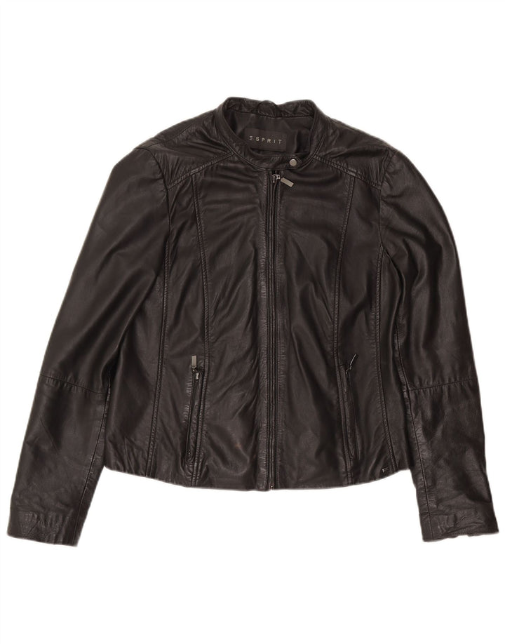 Giacca in pelle da donna Esprit UK 14 grande in pelle nera