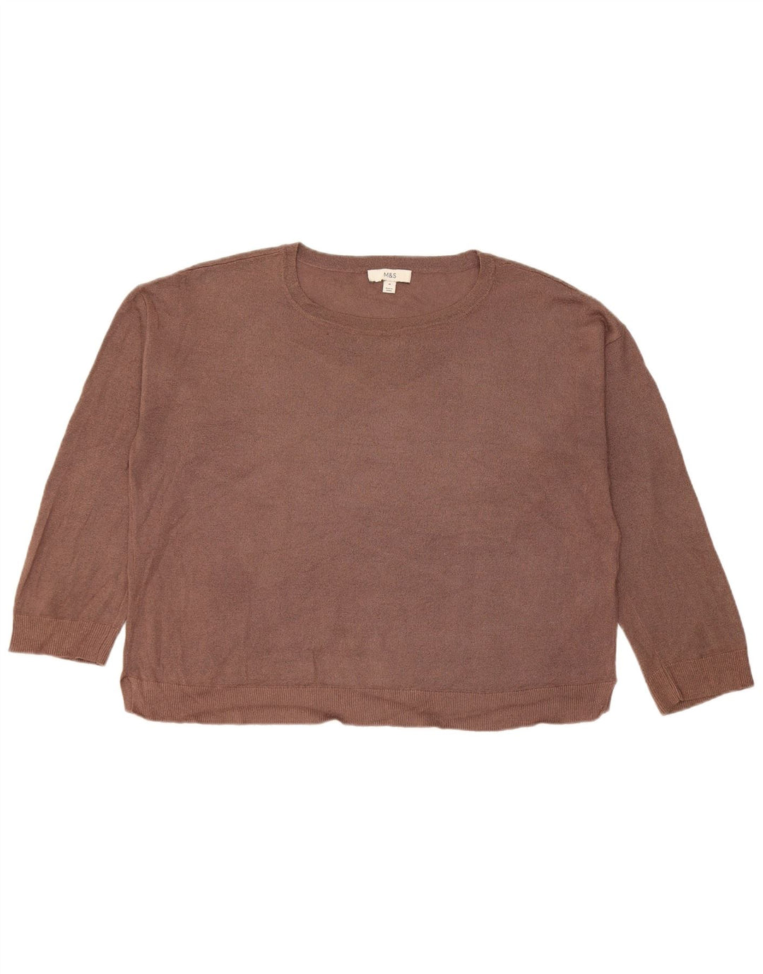 Maglione maglione con scollo a barca da donna Marks & Spencer UK 14 Marrone medio
