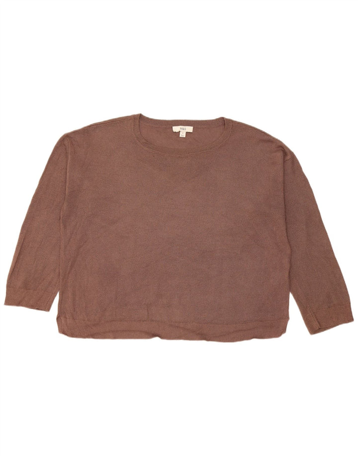 Maglione maglione con scollo a barca da donna Marks & Spencer UK 14 Marrone medio