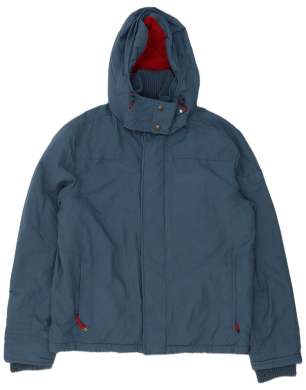 FAT FACE Giacca a vento con cappuccio da uomo UK 40 Large Blu Nylon