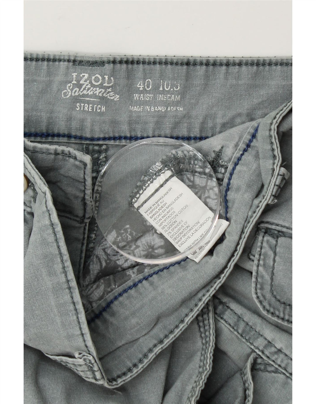 IZOD Mens Salt Water Cargo Shorts W40 XL Blue Cotton Vintage Izod and Second-Hand Izod from Messina Hembry 