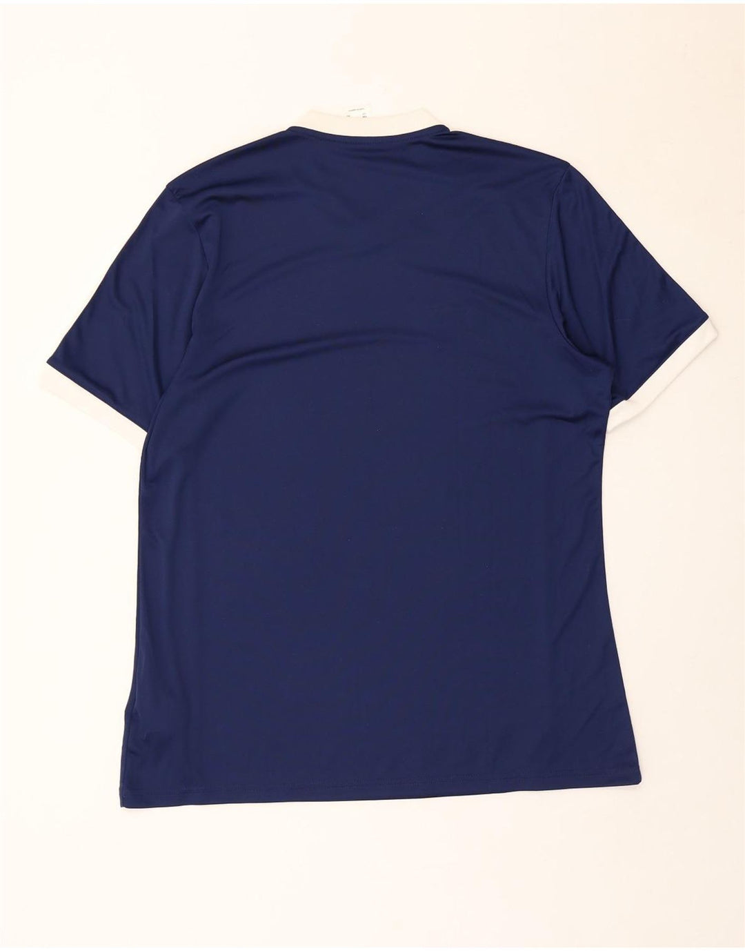 T-shirt da uomo Adidas Top grande in poliestere a righe blu navy