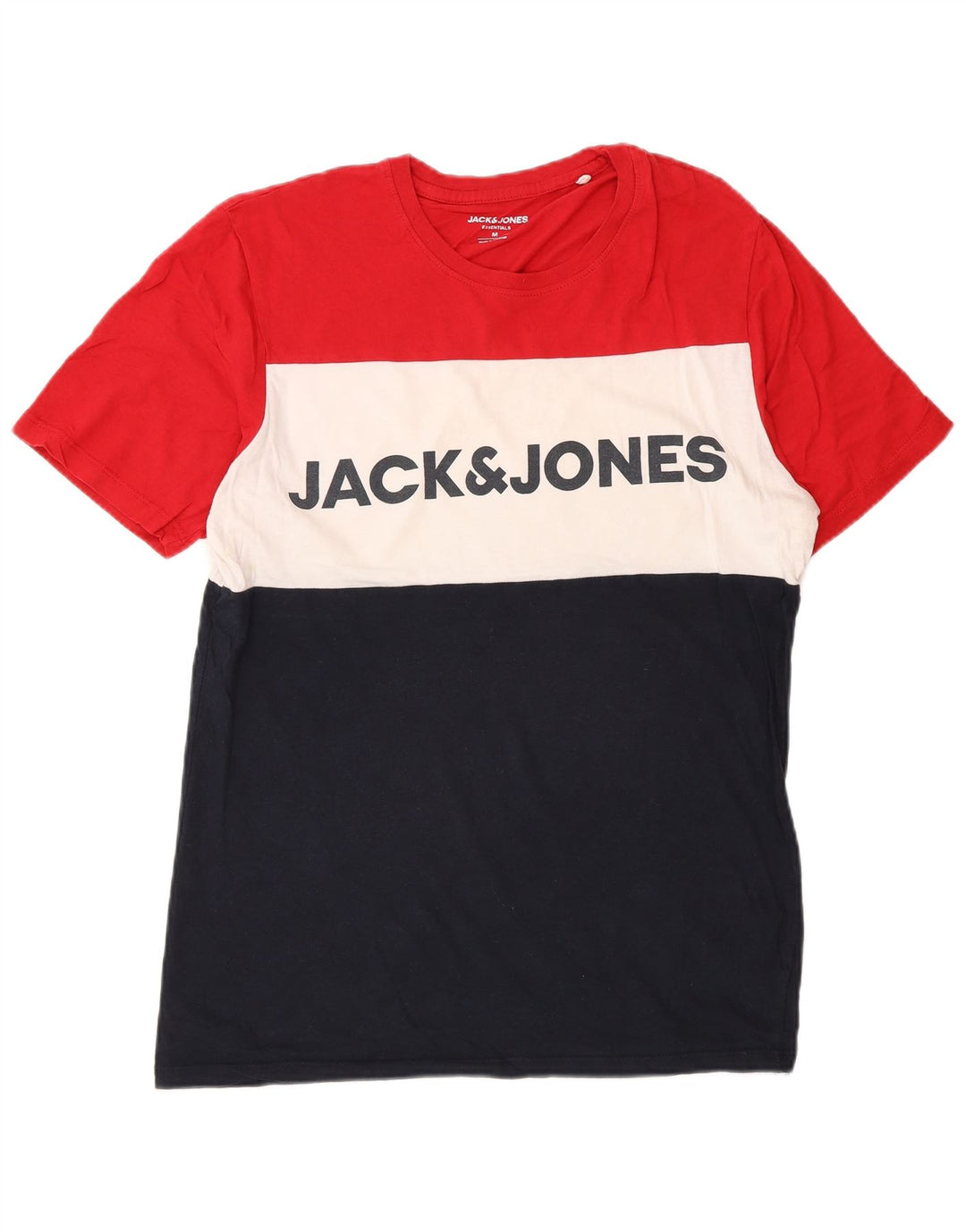 Jack & Jones T-shirt grafica da uomo Top in cotone color block medio blu navy