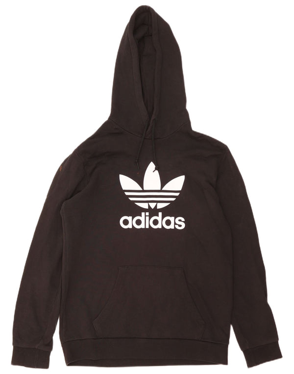 Adidas Mens Graphic Hoodie Jumper Medium Black Cotton