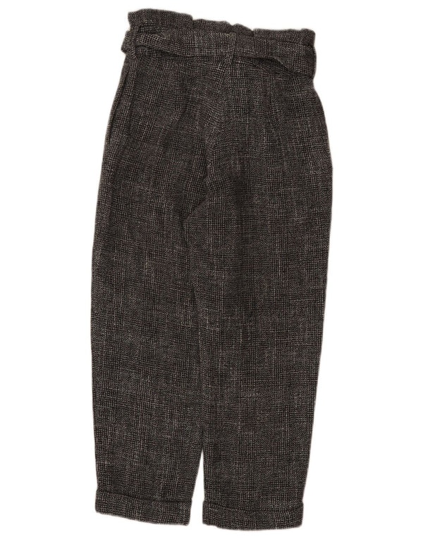 Pantaloni corti a vita alta da donna Topshop UK 6 XS W26 L23 neri screziati