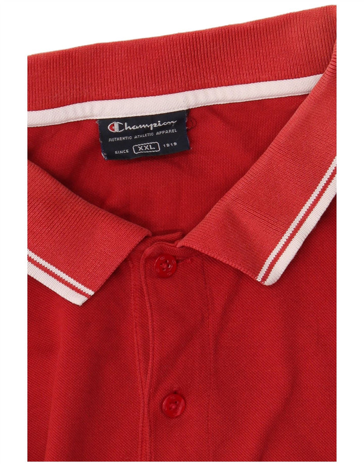 Polo a maniche lunghe da uomo Champion 2XL Rossa