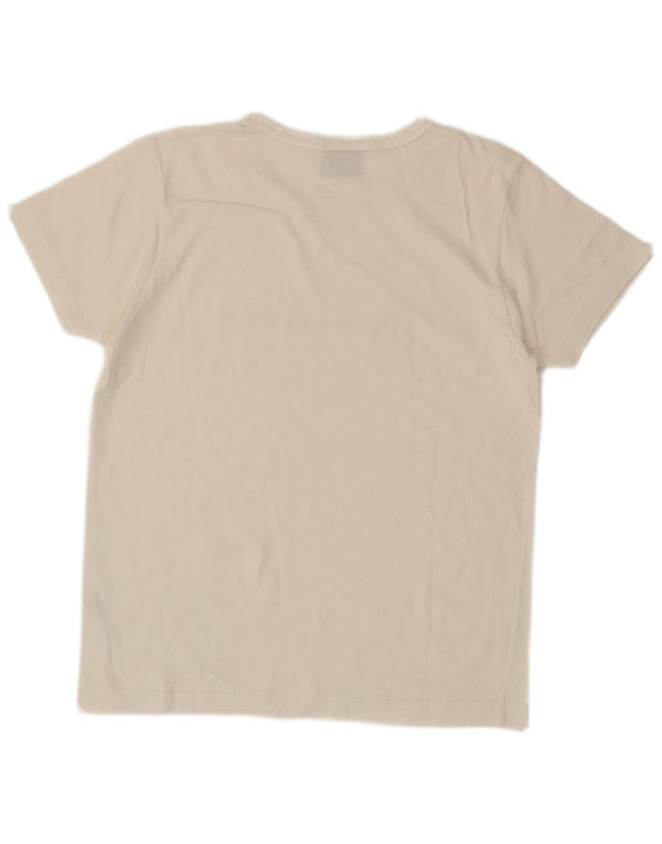 T-shirt grafica da donna Champion Top UK 14 grande cotone bianco