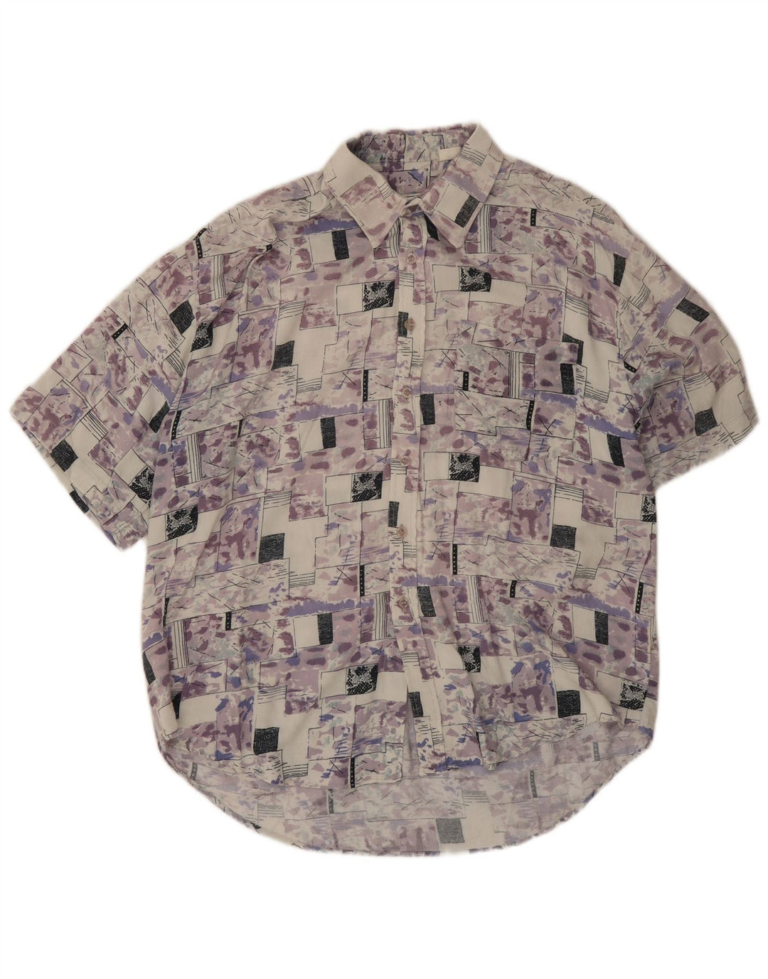 Camicia Burcardi Uomo Manica Corta Large Multicolore Geometrica