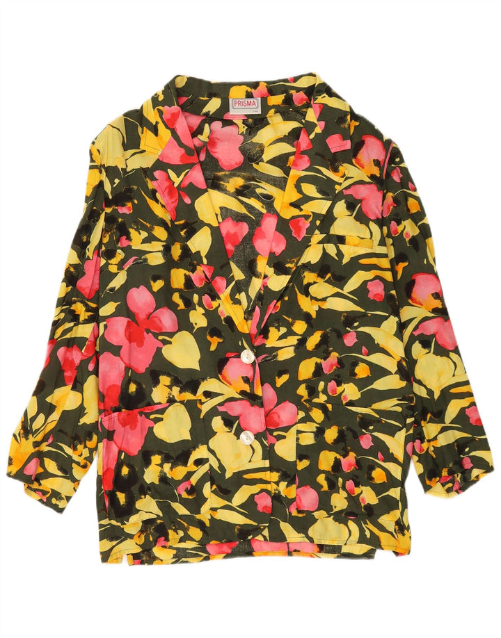 Giacca blazer a 2 bottoni da donna Prisma IT 40 piccolo floreale multicolore