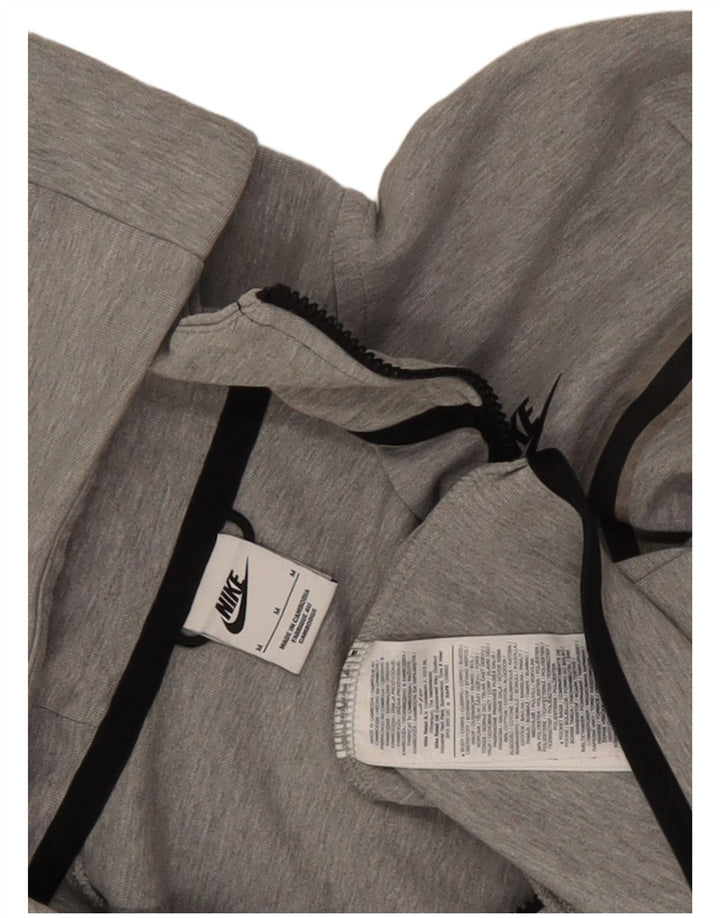 Felpa con cappuccio e zip Nike da uomo in cotone screziato grigio medio